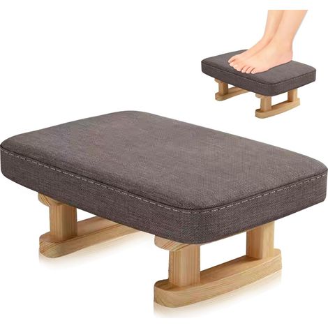 Repose-pieds ottoman avec pieds en bois stables, pouf repose-pieds ottoman avec assise rembourrée amovible, repose-pieds pour salon, entrée, chambre, bureau