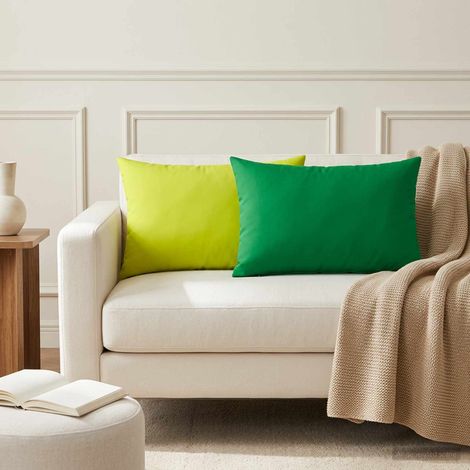 Housse de coussin 2 pcs HEERLEN Vert 40 x 60 cm Polyester (1/5)