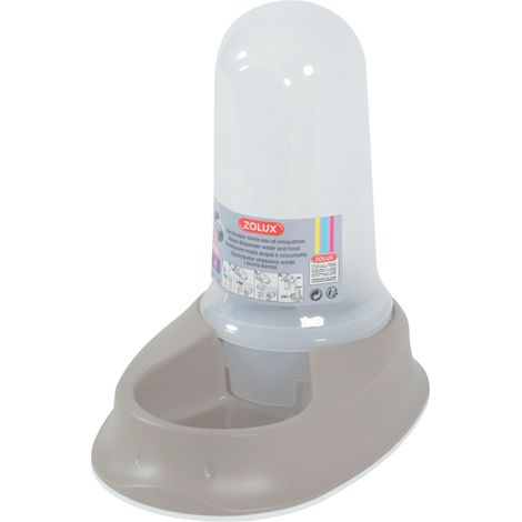 Distributeur mixte 800 ml eau ou croquettes antidérapant taupe pour chien ou chat - Stefanplast (1/2)