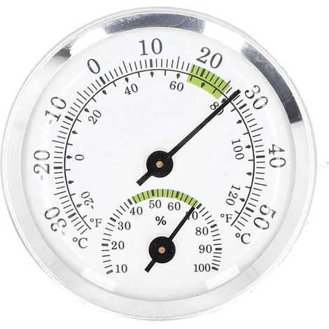 Thermometer Hygrometer, analoges Temperatur und Feuchtigkeitsmessgerät mit rundem Zifferblatt für Innenräume, Gewächshäuser und Pflanzenräume (1/5)