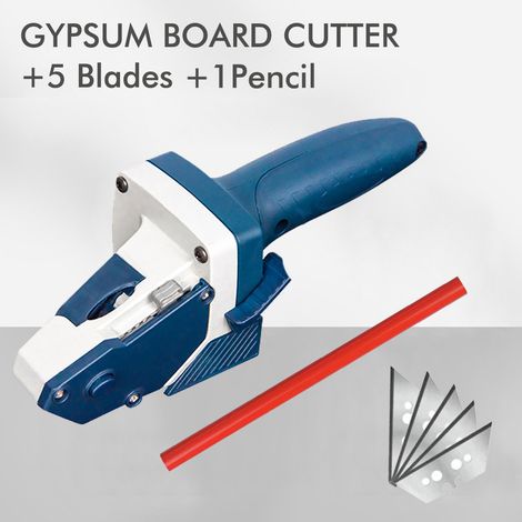 Coupe-Plâtre Multifonction avec Ruban 5m, Livré avec 5 Lames et 1 Crayon, Outil de Traçage Lignes et Cercles pour Plaque de Plâtre (1/5)