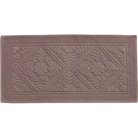 VIVARAISE - Tapis de bain Vivaraise Enzo en coton - Noisette - 54 x 110 cm (1/4)