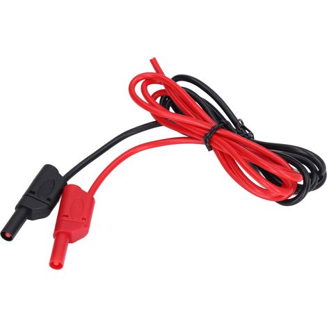 Kit de test de batterie avec cordons de test banane 4 mm mâle-mâle 32 A 1000 V (rouge et noir) (1/5)