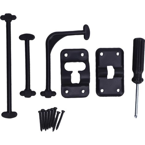 Support de porte d'entrée pour camping-car, Fixation sécurisée, sécurité améliorée, loquet multifonctionnel à 90 degrés pour remorque de camping-car, noir (1/5)