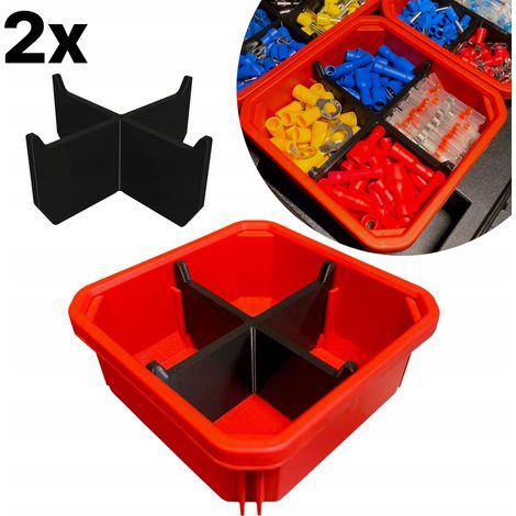 SÉPARATEURS MILWAUKEE PACKOUT SLIM 4 SECTIONS NOIRS, LOT DE 2 (1/2)