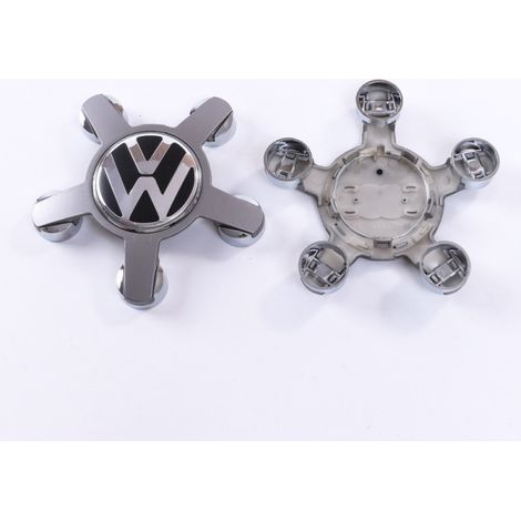 Compatible avec les enjoliveurs de roue Volkswagen à 5 griffes, logo de pneu 135 mm (4 pièces) (1/3)