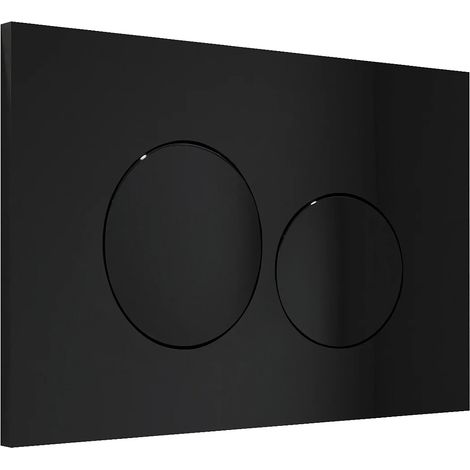 Piastra di comando per WC con doppio pulsante Nero - OPULUS (1/2)