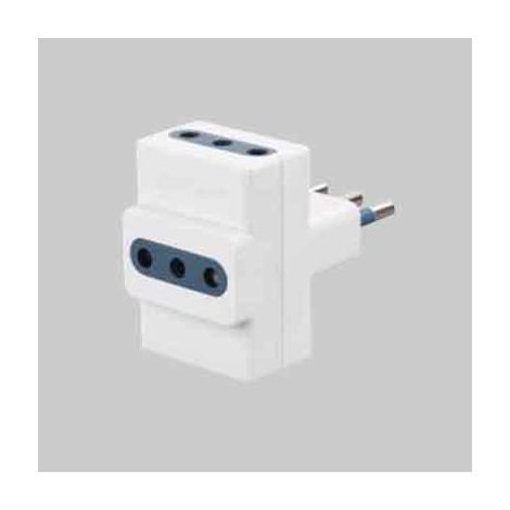 Adattatore triplo 10a ideal star 2p+t- prese 10a 2p+t IDEAL STAR