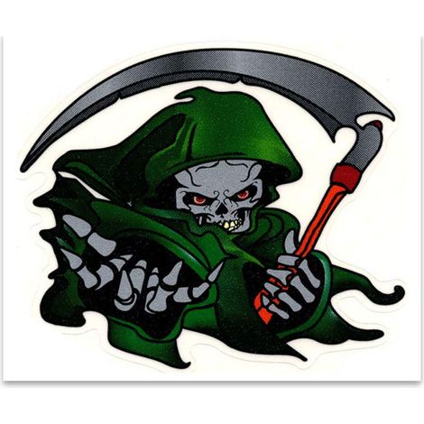 Adesivi Sticker Morte con Falce, 10 x 12 cm (1/4)