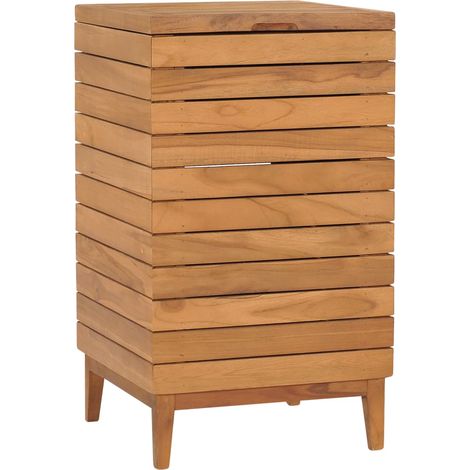Cesto de la ropa sucia madera maciza de teca 40x40x70 cm vidaXL