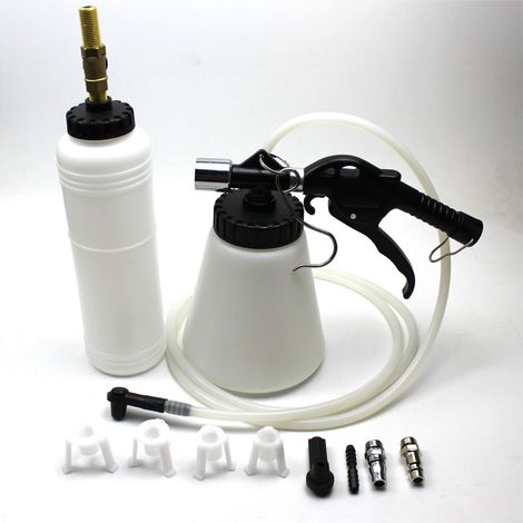 GROOFOO Purgeur de Frein à Air Comprimé,1L Purgeur Liquide de Frein avec Bouteille de Recharge,Purge de Frein de Voiture Kit de Changement de Liquide de vidange，90-120PSI