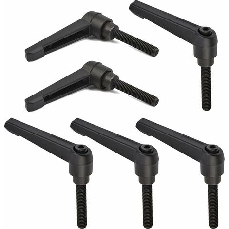 6 PCS Poignée de Levier de Serrage M8, Poignées Réglables 32MM de Machine de Poignée de Filetage Mâle en Acier Inoxydable M8 (Noir)-LIAIKI (1/5)