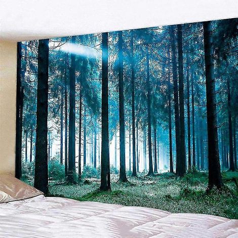 Tapisserie murale 3D à motif de forêt, tapis décoratif pour la maison, couvre-lit (1/3)