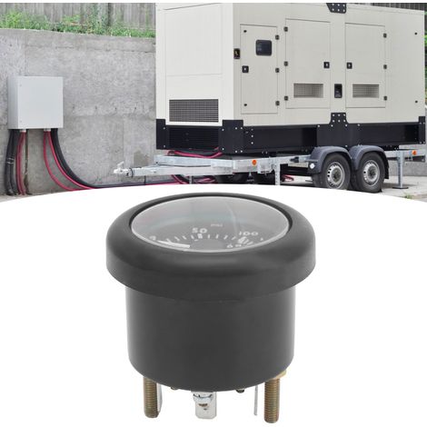 Manomètre de pression d'huile 52 mm, 0-10 bar, manomètre de pression d'huile standard DC12V pour générateurs diesel. (1/5)