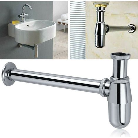 Sifone a bottiglia lavandino scarico 1" 1/4 lavabo cromato con rosone Art.69373