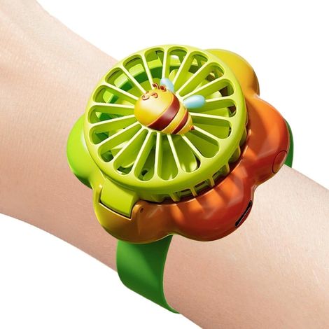Ventilateur rechargeable portable, montre connectée en forme de fleur, compacte et portable (1/5)