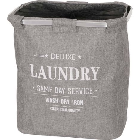 Cubo de la ropa HHG-580, Caja para ropa sucia Cesto para ropa sucia Cubo de la ropa sucia con red, 1 compartimento 56x49x30cm 82l, gris
