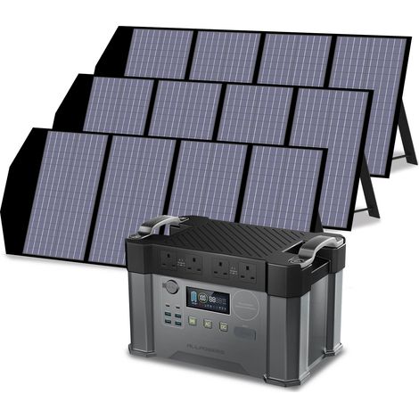 ALLPOWERS S2000 Pro MPPT Solar Generator with 3 140W Folable Solar Panel Included, 2400W 1500wh Portable Power Station, Solar Mobile Battery Pack for Outdoor RV Camping, Home Emergency, Travel (1/5)
