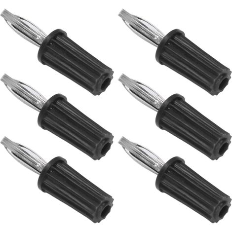 Lot de 100 douilles bananes 4 mm en laiton plaqué ABS pour bonnes performances de connexion électrique (noir) (1/5)