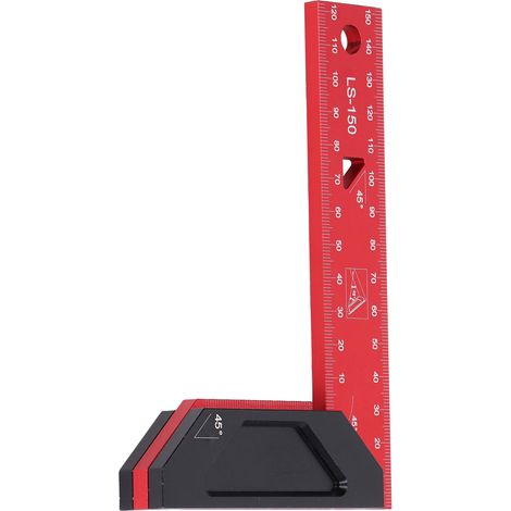 Équerre de menuiserie en aluminium haute précision, règle en L à laser 150mm, outil de traçage pour charpentier, équerre de mesure professionnelle (1/5)