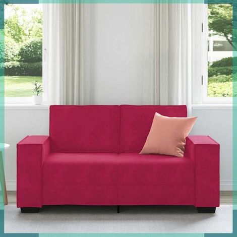 Canapé - 4105014 - Rouge bordeaux - Velours - 2 places (1/5)