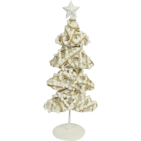 SNOWBALL ALBERO DI NATALE DECORATIVO ORO E BIANCO DA 40 CM (1/2)