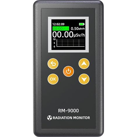 Détecteur de rayonnements par compteur Geiger Dosimètre portable pour la détection des rayons X gamma et bêta 0,01100 μSv/h, écran LCD, alarme réglable, enregistreur de données Dispositif de su (1/4)
