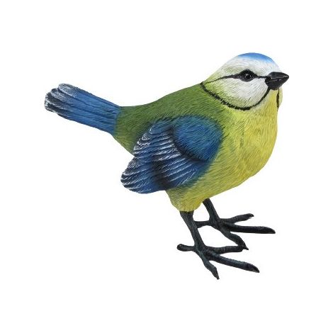 Dekofigur Vogel 10,5 x 12 cm blau gelb blau Dekofigur
