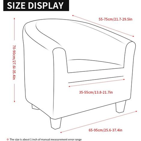 Housse de Fauteuil Cabriolet Extensible,Facile à Installer et à Laver, Housse de Chaise avec Accoudoirs Couverture de Fauteuil Chesterfield pour Comptoir Bar Salon Salle de Réunion,Gris (1/4)