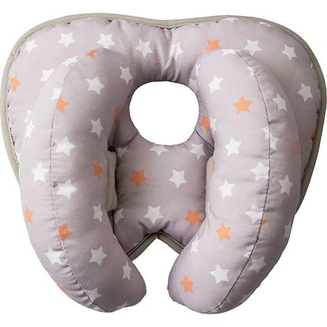 1 coussin pour siège auto enfant, motif imprimé, gris, coton polyester, 26,2 x 21,1 x 3 cm (1/5)