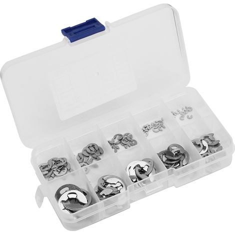 120-teiliges Set mit E-Clip-Sicherungsringen aus Edelstahl 304 (1,5 mm–10 mm) (1/5)