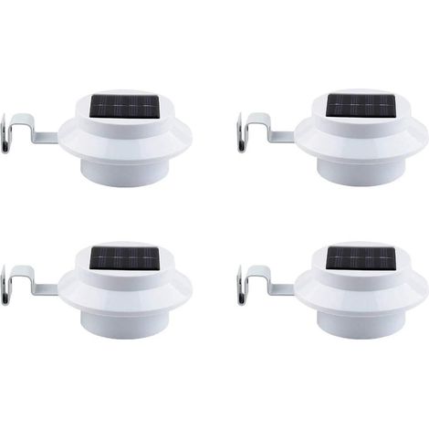 Extérieure Solaire Gouttière Lumières Smart LED Night Light pour Yard Allée Pelouse Pathway 4Pcs Blanc (1/5)