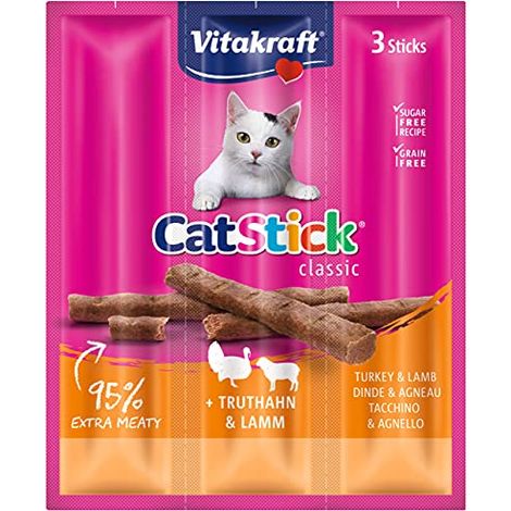 SNACK PER GATTI 'CAT-STICK' VITAKRAFT 18 gr, Gusto tacchino e agnello - Conf. 3 pezzi Q.TA 20 (1/4)
