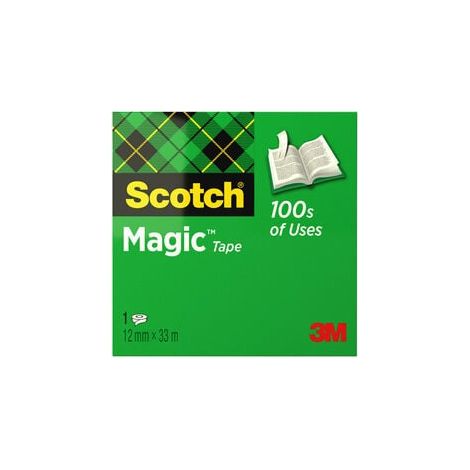 Scotch cinta adhesiva invisible magic rollo 12mm x 33m caja individual (1/5)