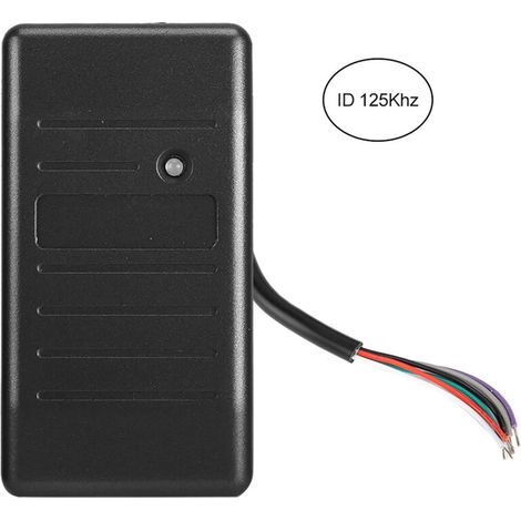 Lecteur de contrôle d'accès RFID 125KHz étanche Wiegand 26/34 - Carte ID noire 125Khz