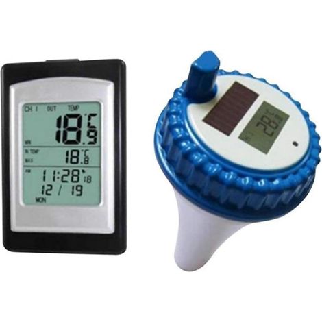 Thermomètre à Eau Thermomètre De Piscine Sans Fil, Étanche, À Énergie Solaire, For Nage, Spa, Étang, Baignoire, Numérique, LCD, Flottant (1/5)