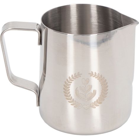 350-ml-Milchaufschäumer aus dickwandigem Edelstahl 304, ideal für Kaffeemaschinen und Latte Macchiato, Naturfarbe (1/5)