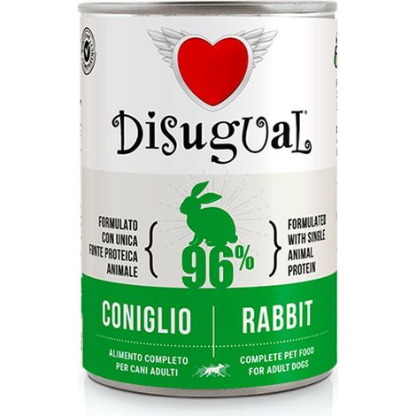 Disugual Dog Adult Coniglio - Lattina 400 Gr - Cibo Umido Cani