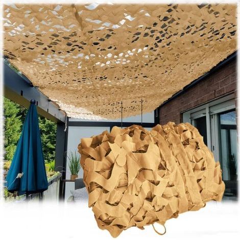 Filet de Camouflage Beige, 3x4m Toile Ombrage Exterieur, Auvent De Terrasse, Filet de Camouflage pour pergola, Jardin Décoration (1/5)