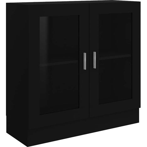 Armadietto con Vetrina Nero 82,5x30,5x80 cm Legno Multistrato vidaXL