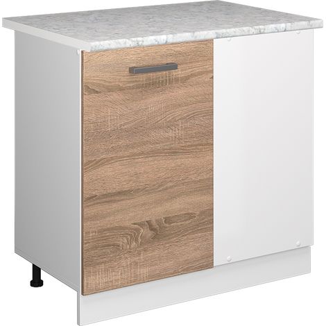 Eckschrank für Haushaltsgegenstände R-Line, Sonoma, 86 cm mit Tür, mit Arbeitsplatte, Vicco