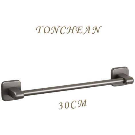 No need to drill holes Bathroom Towel Holder Wall Mounted Towel Ring 30cm, Gray for Kitchen Pot Lid Holder and Bathroom Towel Rack, Space (1/5)