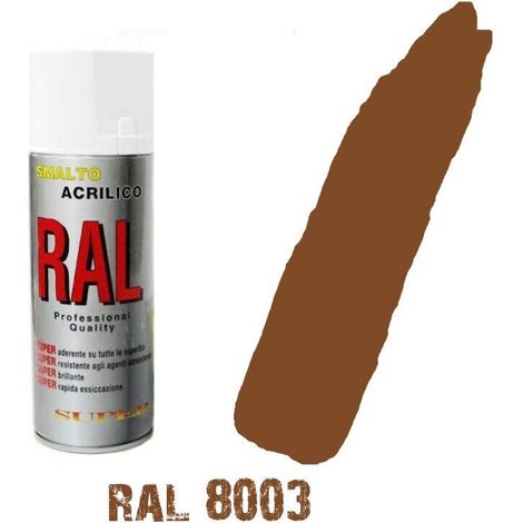 Bomboletta spray marrone chiaro ral 8003 acrilico vernice brillante lucido rapi