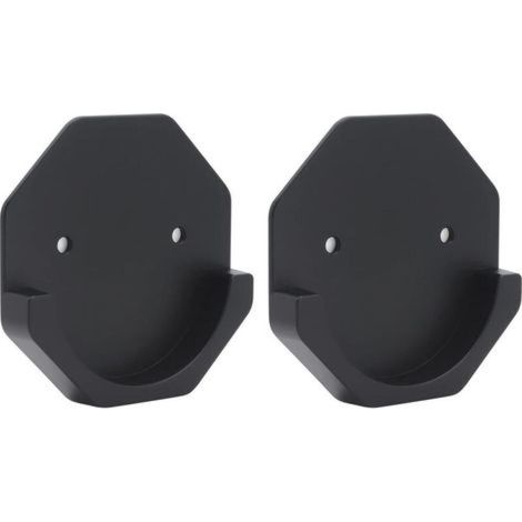 2 Pcs Support Tringle a Rideaux Sans Percage Accroche Tringle Fixation Tringle Rideau Support Barre Rideau Attache Tringle Porte Tringle Rideau Crochet pour Tringle Rideau (Hexagone noir) (1/5)