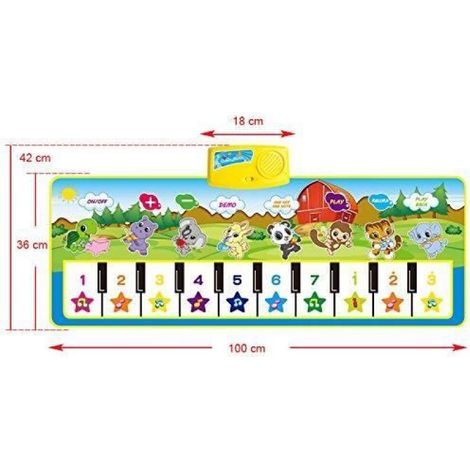 Tapis musical Baby Musical Piano Tapis de jeu Musical Instrument Touch Jeu Clavier Gym pour enfants (1/4)