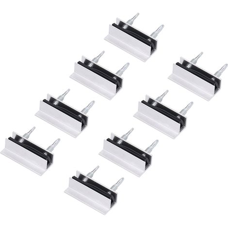 Lot de 8 verrous de sécurité pour fenêtres coulissantes, en alliage d'aluminium robuste, pour la sécurité domestique, butée verticale pour portes-fenêtres coulissantes. (1/5)