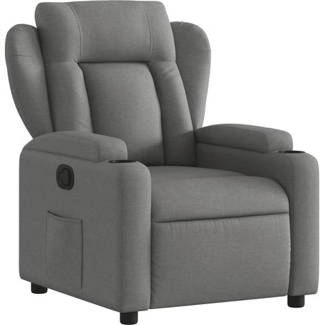 Fauteuil relax TV rembourrage confortable fonction d'inclinaison manuelle en tissu gris foncé DEC027954