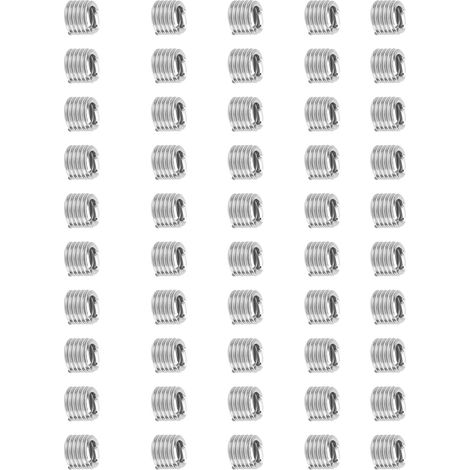 50 pièces inserts filetés US 1/4-20 pour réparation de filets endommagés, restauration de trous vissés, kit de bouchons filetés