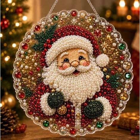 MegaHaustechnik Verwaltungs-GmbH - Kit de décoration de Noël en perles à faire soi-même - A - 20 x 20 cm