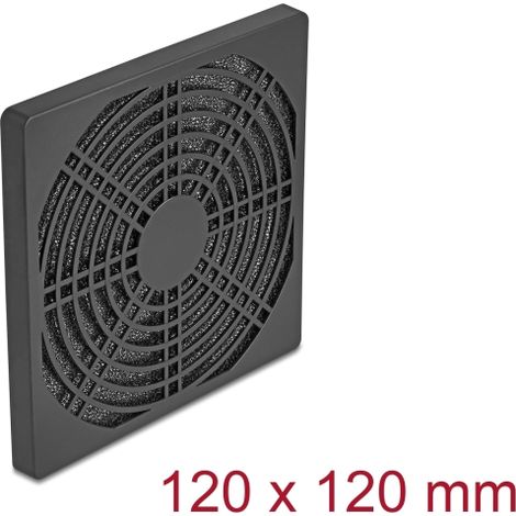Delock Rejilla de ventilador con filtro de polvo 120 x 120 mm negra